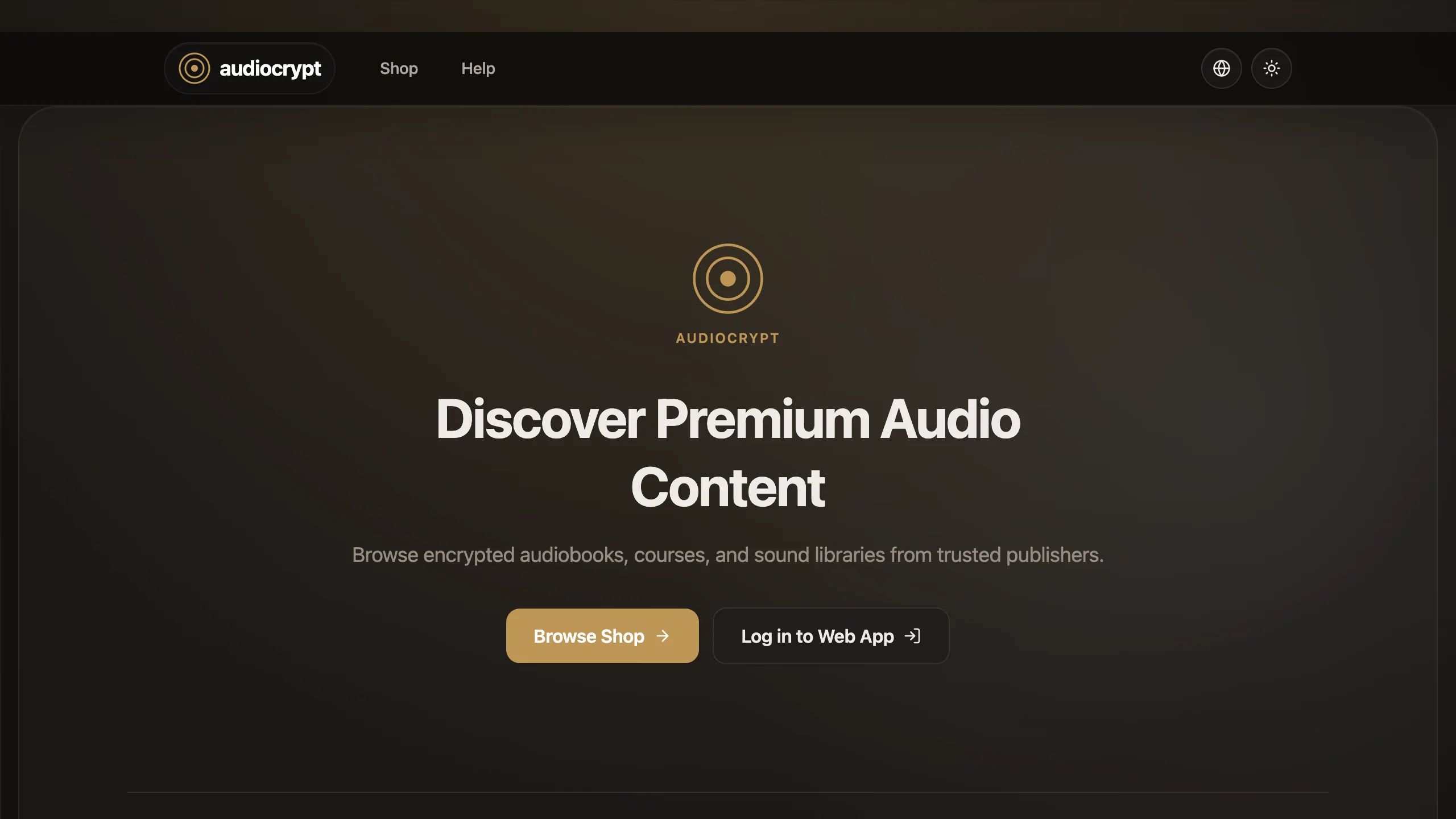 The AudioCrypt Player in the browser: featured audio from the AudioCrypt shop